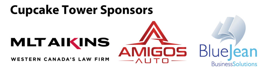 Cupcake Tower Sponsors: MLT Aikins, Amigos Auto and BlueJean Business Solutions