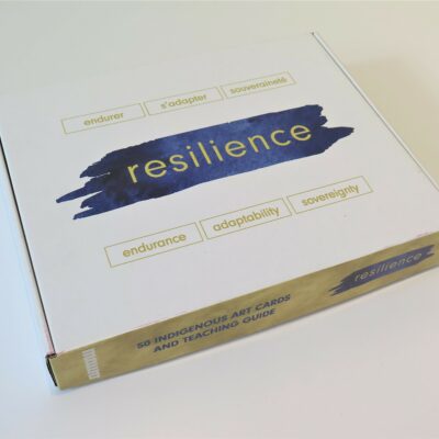Closed box of Resilience: 50 Indigenous Art Cards and Teaching Guide.